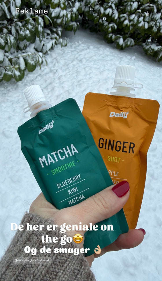 Daily+ Matcha och Ginger en vinterdag