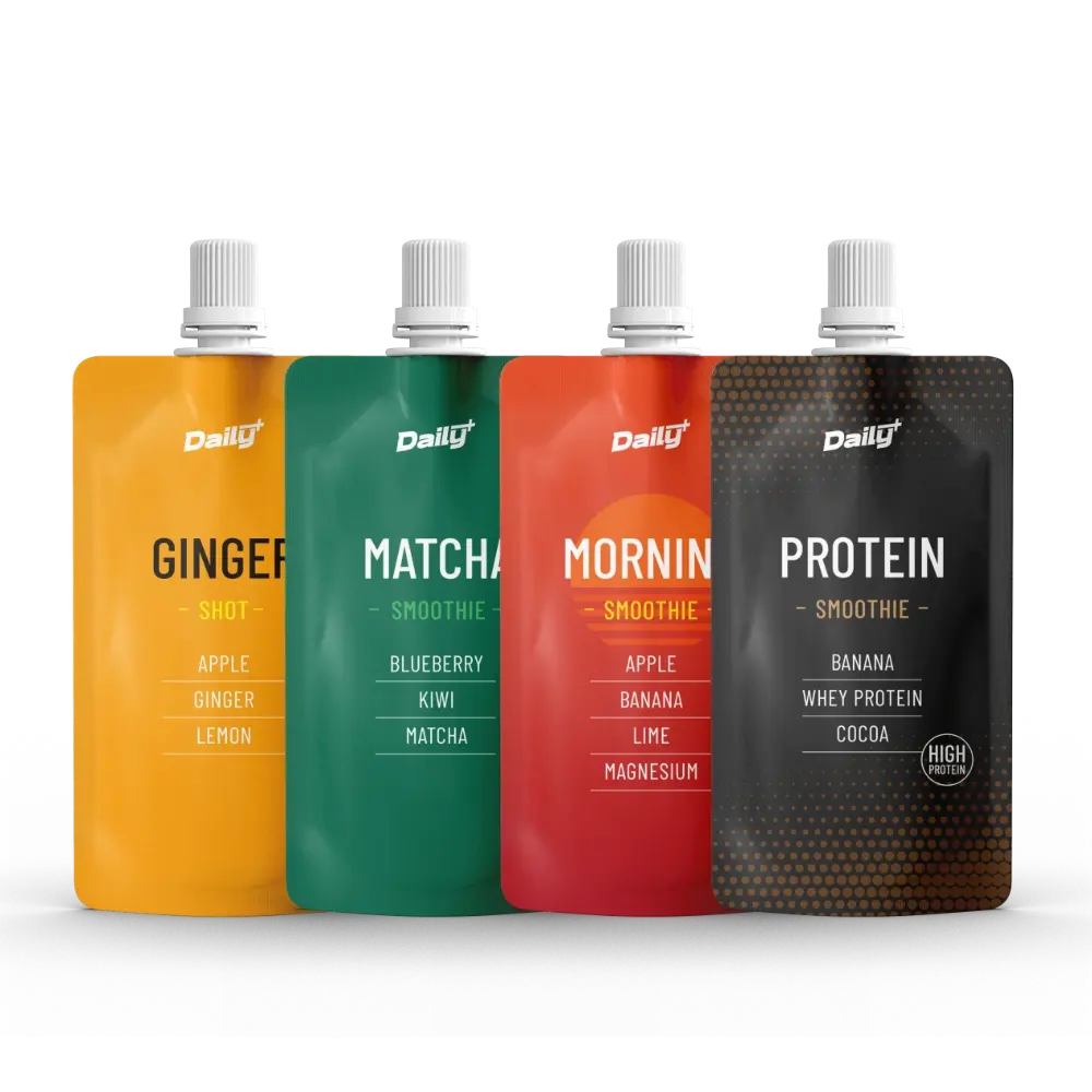 Mixed flavors of Daily+ convenience pouches